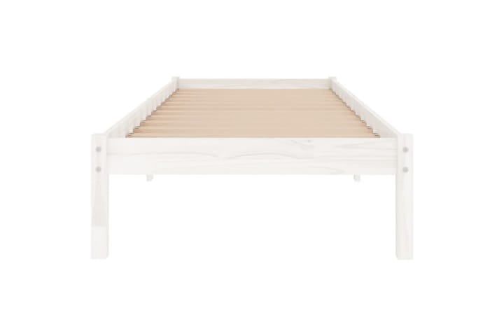 Sängynrunko valkoinen täysi mänty 75x190 cm UK Small Single - Valkoinen - Sänkykehikot & sängynrungot