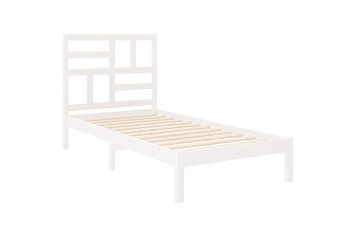 Sängynrunko valkoinen täysi puu 75x190 cm 2FT6 Small Single - Valkoinen - Sänkykehikot & sängynrungot