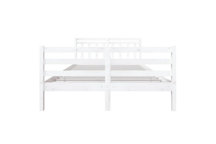 Sängynrunko valkoinen täysi puu 135x190 cm 4FT6 Double - Valkoinen - Sänkykehikot & sängynrungot