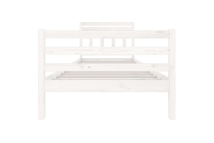 Sängynrunko valkoinen täysi puu 100x200 cm - Valkoinen - Sänkykehikot & sängynrungot