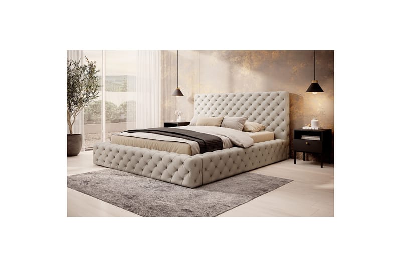 Sängynrunko Princce 180x200 cm - Beige - Huonekalut - Sänky - Sänkykehikot & sängynrungot