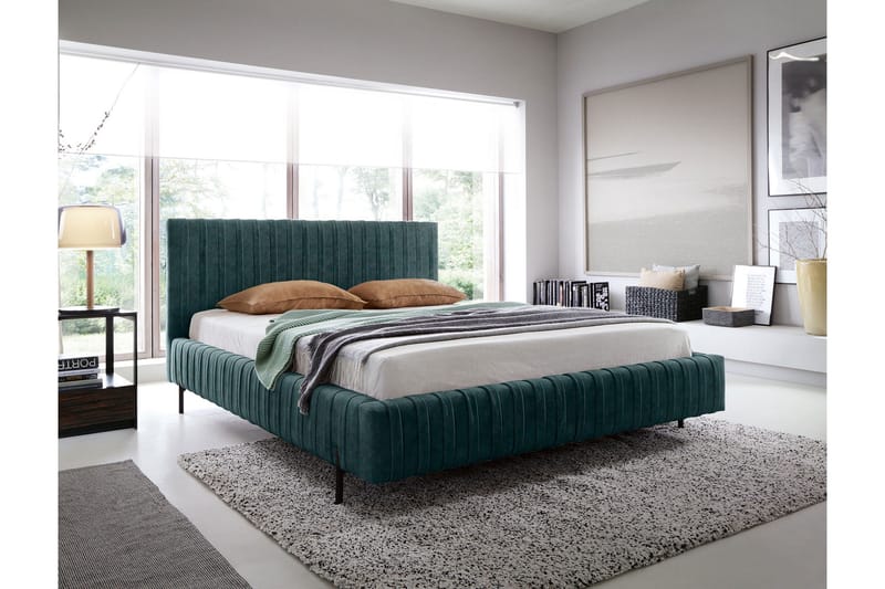 Sängynrunko Plissa 140x200 cm - Tummanvihreä - Huonekalut - Sänky - Sänkykehikot & sängynrungot