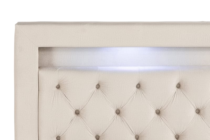 Altaneira Täydellinen Sänkypaketti laatikkosäilytyksellä LED-valaistus 160x200 - Beige - Huonekalut - Sänky - Sängyt säilytystilalla