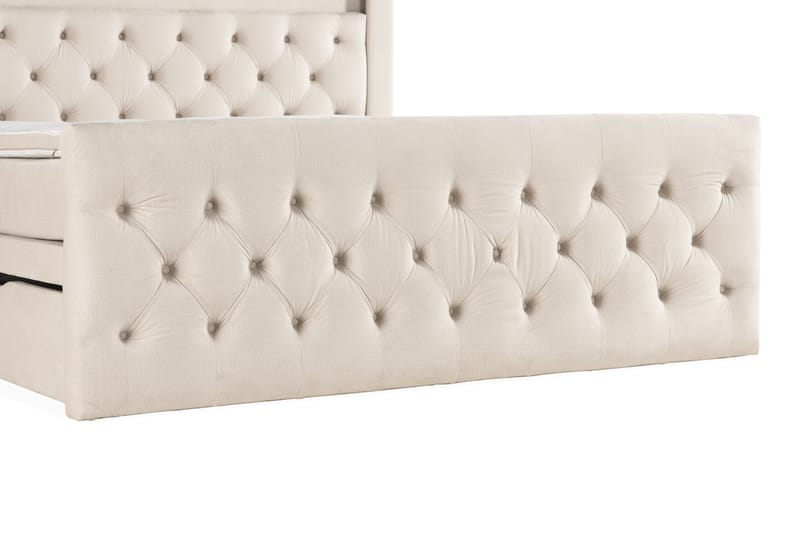 Altaneira Täydellinen Sänkypaketti laatikkosäilytyksellä LED-valaistus 160x200 - Beige - Huonekalut - Sänky - Sängyt säilytystilalla