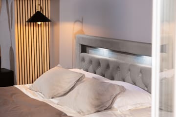 Altaneira Täydellinen Sänkypaketti laatikkosäilytyksellä LED-valaistus 160x200 - Harmaa - Huonekalut - Sänky - Sängyt säilytystilalla