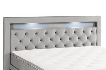 Altaneira Täydellinen Sänkypaketti laatikkosäilytyksellä LED-valaistus 160x200 - Harmaa - Huonekalut - Sänky - Sängyt säilytystilalla