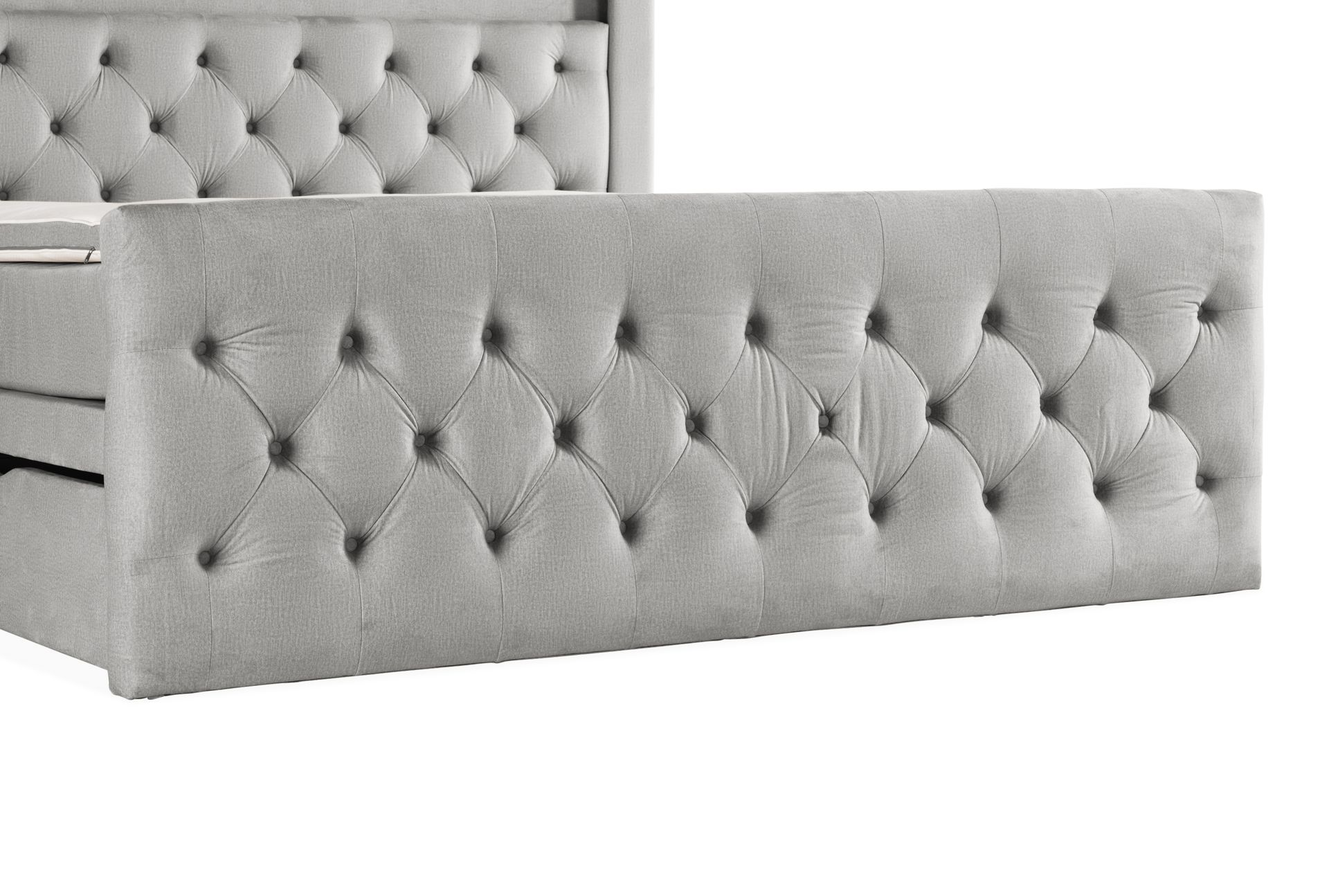 Altaneira Täydellinen Sänkypaketti laatikkosäilytyksellä LED-valaistus 160x200 - Harmaa - Huonekalut - Sänky - Sängyt säilytystilalla