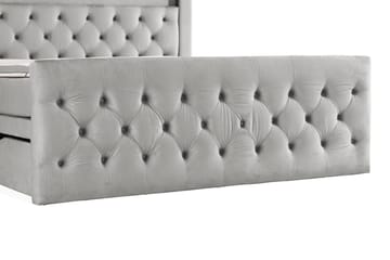 Altaneira Täydellinen Sänkypaketti laatikkosäilytyksellä LED-valaistus 160x200 - Harmaa - Huonekalut - Sänky - Sängyt säilytystilalla