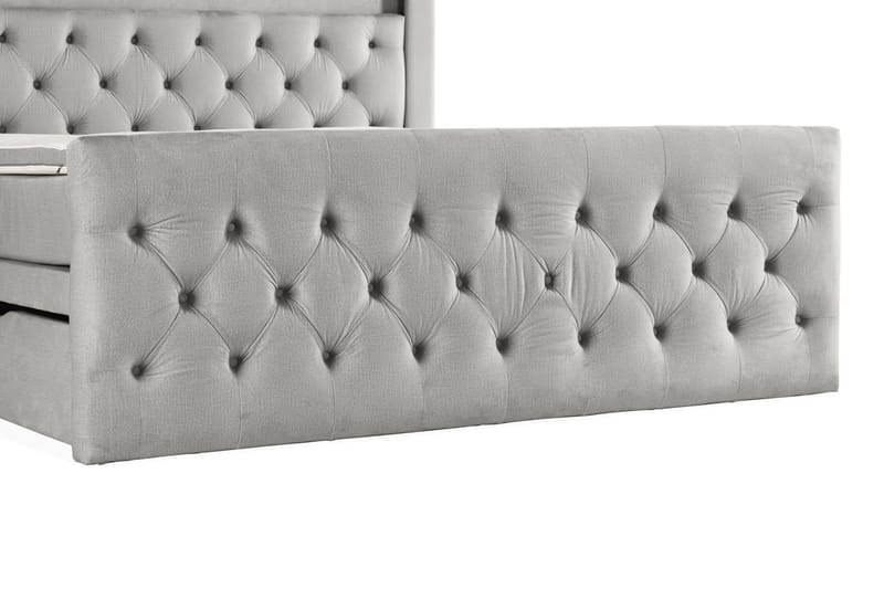 Altaneira Täydellinen Sänkypaketti laatikkosäilytyksellä LED-valaistus 160x200 - Harmaa - Huonekalut - Sänky - Sängyt säilytystilalla