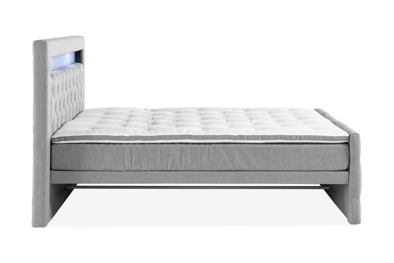 Altaneira Täydellinen Sänkypaketti laatikkosäilytyksellä LED-valaistus 160x200 - Harmaa - Huonekalut - Sänky - Sängyt säilytystilalla