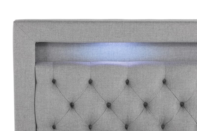 Altaneira Täydellinen Sänkypaketti laatikkosäilytyksellä LED-valaistus 160x200 - Harmaa - Huonekalut - Sänky - Sängyt säilytystilalla