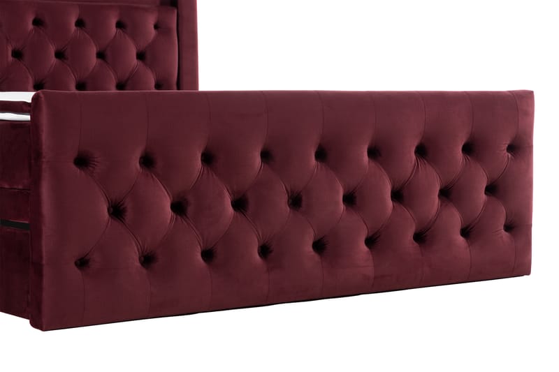 Altaneira Täydellinen Sänkypaketti laatikkosäilytyksellä LED-valaistus 160x200 - Punainen - Huonekalut - Sänky - Sängyt säilytystilalla