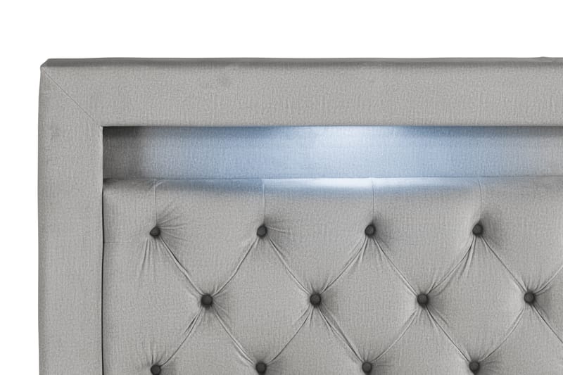 Altaneira Täydellinen Sänkypaketti laatikkosäilytyksellä LED-valaistus 180x200 - Harmaa - Huonekalut - Sänky - Sängyt säilytystilalla