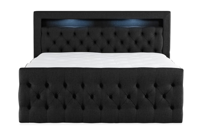 Altaneira Täydellinen Sänkypaketti laatikkosäilytyksellä LED-valaistus 180x200 - Musta - Huonekalut - Sänky - Sängyt säilytystilalla