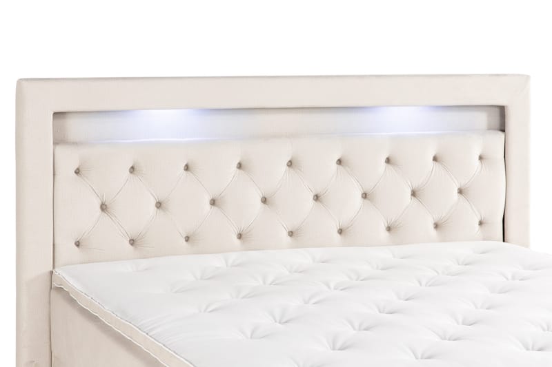 Altaneira Täydellinen Sänkypaketti nostosäilytyksellä LED-valaistus 180x200 - Beige - Huonekalut - Sänky - Sängyt säilytystilalla