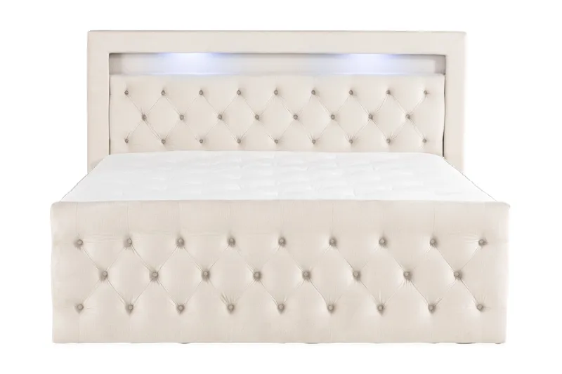 Altaneira Täydellinen Sänkypaketti nostosäilytyksellä LED-valaistus 180x200, Beige
