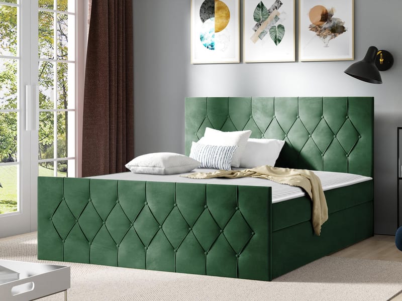 Jenkkisänky 147x216 cm - Vihreä - Huonekalut - Sänky - Sängyt säilytystilalla