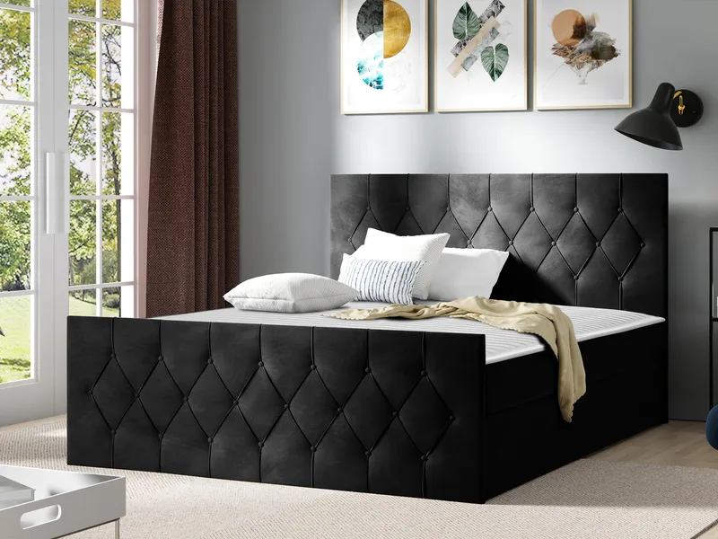 Jenkkisänky 187x216 cm - Musta - Huonekalut - Sänky - Sängyt säilytystilalla