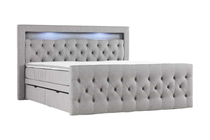 Jenkkisänky Cloud47 Francisco sänkypaketti Harmaa Laatikot - Huonekalut - Sänky - Sängyt säilytystilalla