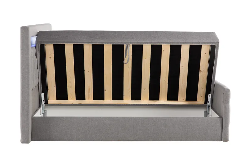 Jenkkisänky Cloud47 Francisco sänkypaketti Harmaa Nostokannellinen säilytystila - Huonekalut - Sänky - Sängyt säilytystilalla