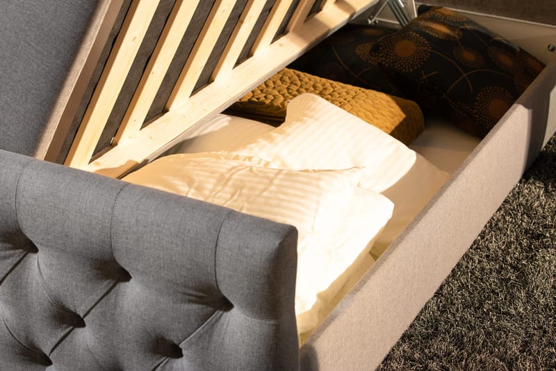 Jenkkisänky Cloud47 Francisco sänkypaketti Harmaa Nostokannellinen säilytystila - Huonekalut - Sänky - Sängyt säilytystilalla