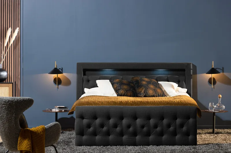 Jenkkisänky Cloud47 Francisco sänkypaketti Musta Laatikot - Huonekalut - Sänky - Sängyt säilytystilalla