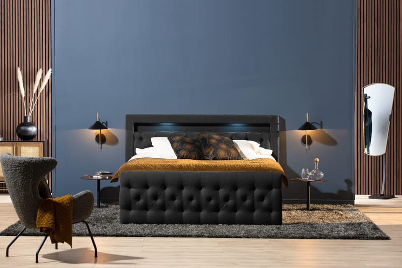 Jenkkisänky Cloud47 Francisco sänkypaketti Musta Laatikot - Huonekalut - Sänky - Sängyt säilytystilalla