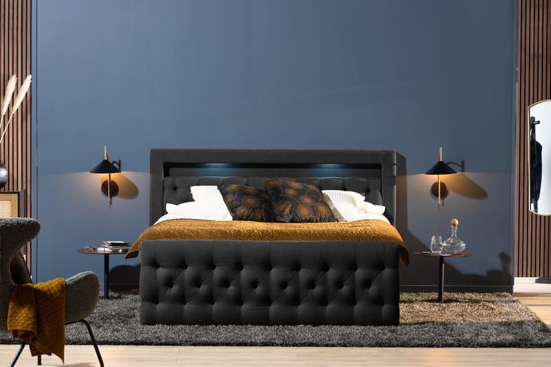 Jenkkisänky Cloud47 Francisco sänkypaketti Musta Laatikot - Huonekalut - Sänky - Sängyt säilytystilalla