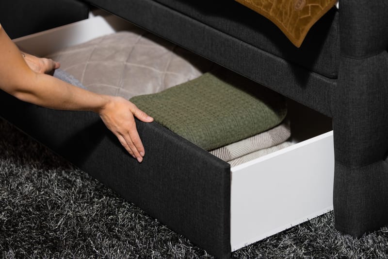 Jenkkisänky Cloud47 Francisco sänkypaketti Musta Laatikot - Huonekalut - Sänky - Sängyt säilytystilalla