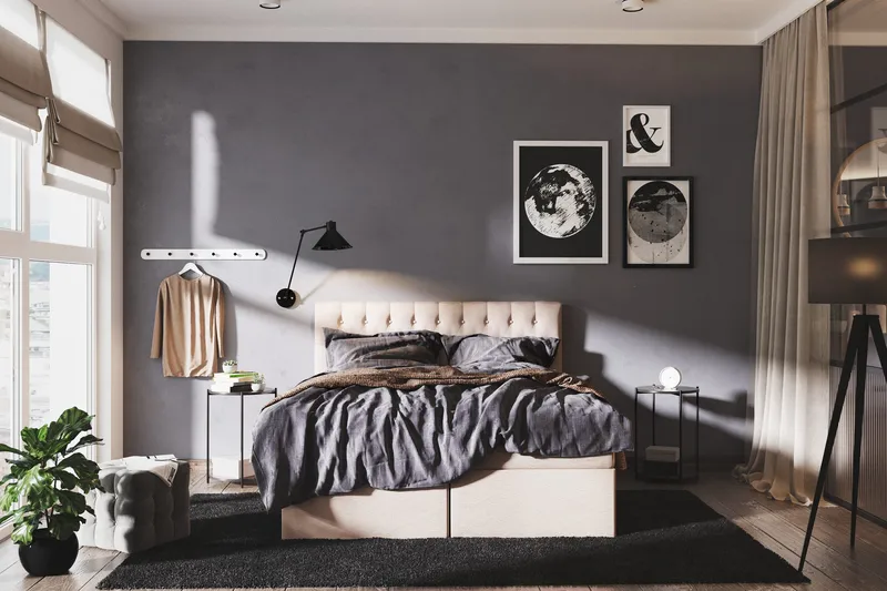 Box Säilytyssänky 120x200 Beige - Huonekalut - Sänky - Yhden hengen sängyt