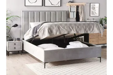 Parivuode Sezanne Säilytyksellä 140x200 cm - Harmaa - Huonekalut - Sänky - Sänkykehikot & sängynrungot