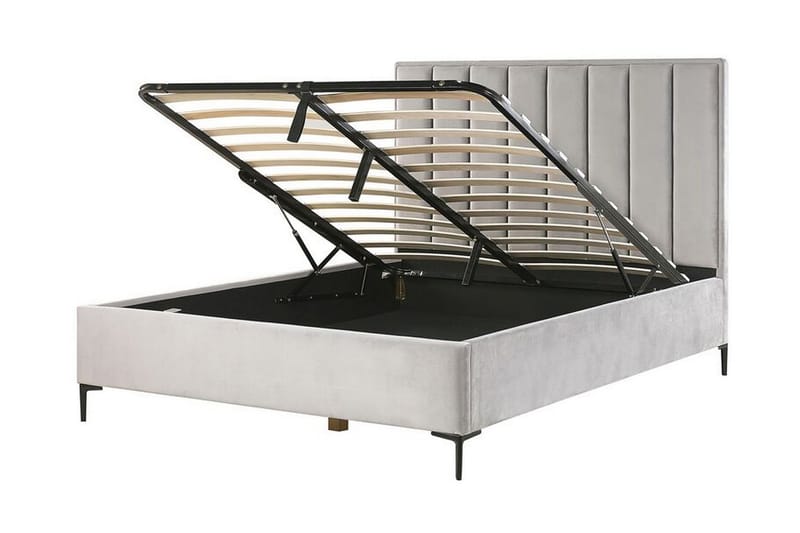 Parivuode Sezanne Säilytyksellä 140x200 cm - Harmaa - Huonekalut - Sänky - Sänkykehikot & sängynrungot