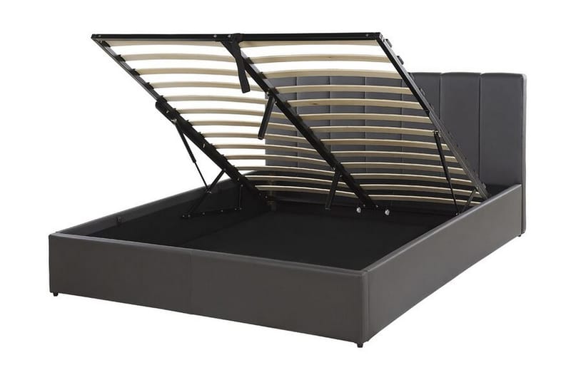 Säilytyssänky Abondant 140x200 cm - Keinonahka/harmaa - Huonekalut - Sänky - Sänkykehikot & sängynrungot