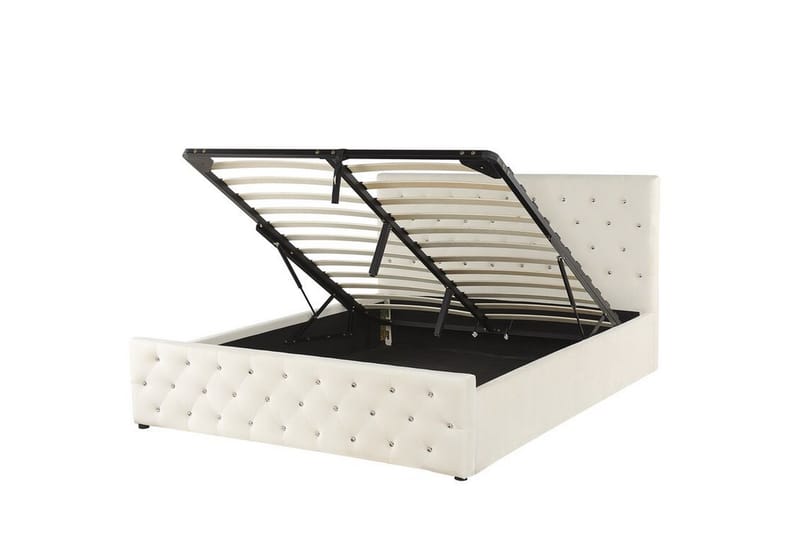 Säilytyssänky Bovelles 140x200 cm - Sametti/Beige - Huonekalut - Sänky - Sänkykehikot & sängynrungot