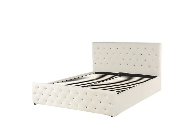 Säilytyssänky Bovelles 140x200 cm - Sametti/Beige - Huonekalut - Sänky - Sänkykehikot & sängynrungot