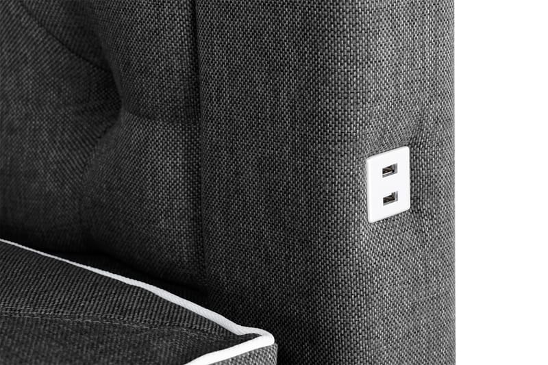 Säilytyssänky Alessia LED-valaistuksella 180x200 cm - Musta - Huonekalut - Sänky - Sängyt säilytystilalla