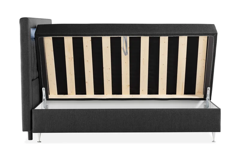 Säilytyssänky Alessia LED-valaistuksella 180x200 cm - Musta - Huonekalut - Sänky - Sängyt säilytystilalla