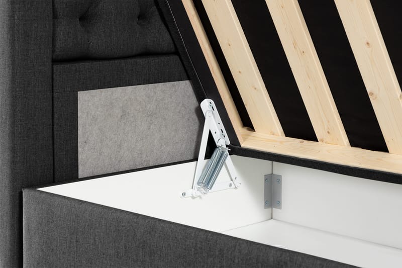 Säilytyssänky Alessia LED-valaistuksella 180x200 cm - Musta - Huonekalut - Sänky - Sängyt säilytystilalla