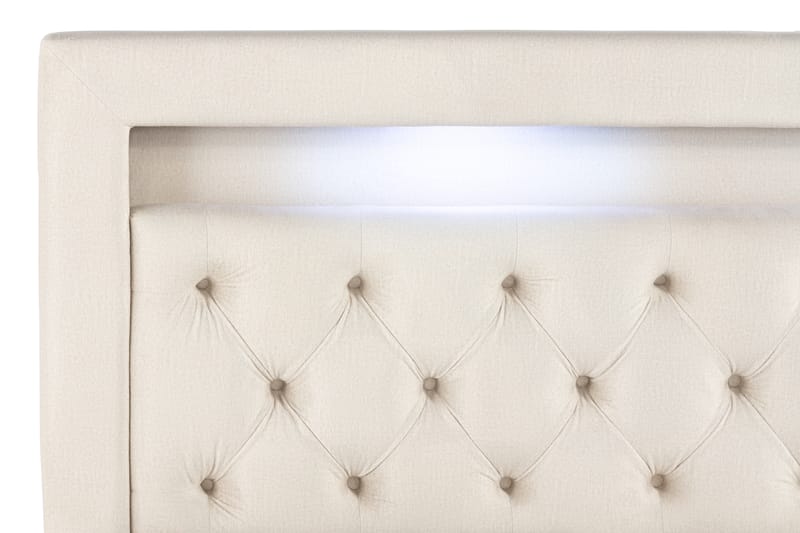 Säilytyssänky Alessia LED-valaistuksella 180x200 cm Sametti - Beige - Huonekalut - Sänky - Sängyt säilytystilalla