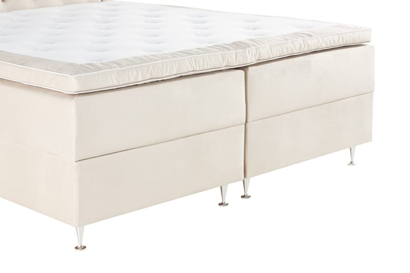 Säilytyssänky Alessia LED-valaistuksella 180x200 cm Sametti - Beige - Huonekalut - Sänky - Sängyt säilytystilalla