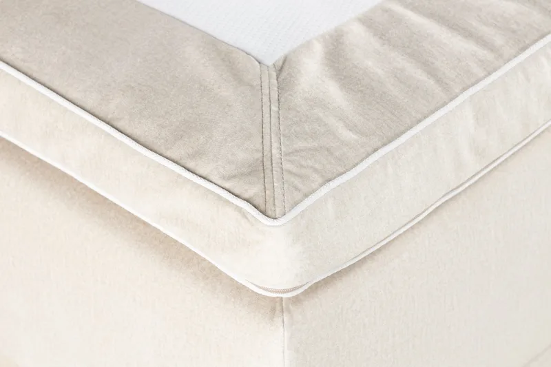 Säilytyssänky Alessia LED-valaistuksella 180x200 cm Sametti - Beige - Huonekalut - Sänky - Sängyt säilytystilalla