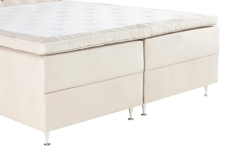 Säilytyssänky Alessia LED-valaistuksella 180x200 cm Sametti - Beige - Huonekalut - Sänky - Sängyt säilytystilalla