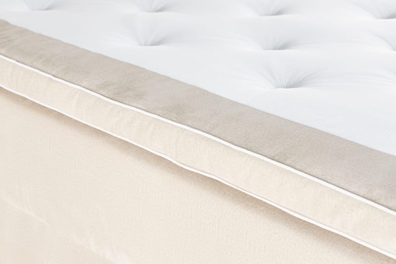 Säilytyssänky Alessia LED-valaistuksella 180x200 cm Sametti - Beige - Huonekalut - Sänky - Sängyt säilytystilalla