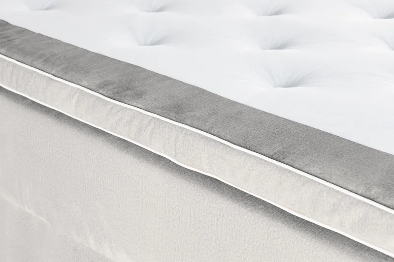 Säilytyssänky Alessia LED-valaistuksella 180x200 cm Sametti - Vaaleanharmaa - Huonekalut - Sänky - Sängyt säilytystilalla