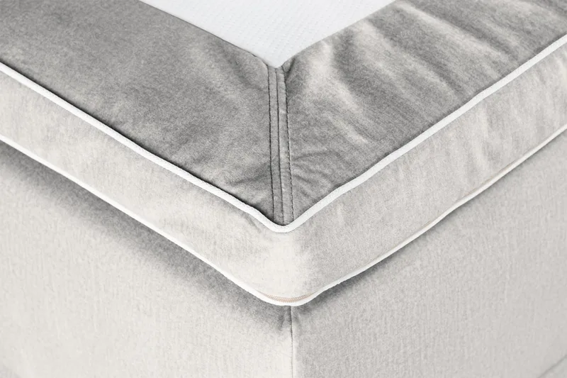 Säilytyssänky Alessia LED-valaistuksella 180x200 cm Sametti - Vaaleanharmaa - Huonekalut - Sänky - Sängyt säilytystilalla