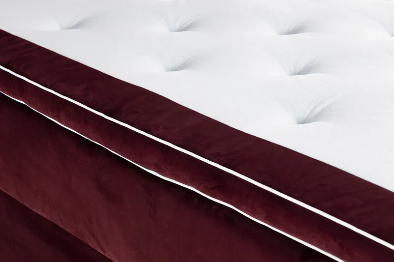 Säilytyssänky Alessia LED-valaistuksella 180x200 cm Sametti - Punainen - Huonekalut - Sänky - Sängyt säilytystilalla