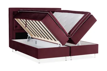 Säilytyssänky Alessia LED-valaistuksella 180x200 cm Sametti - Punainen - Huonekalut - Sänky - Sängyt säilytystilalla