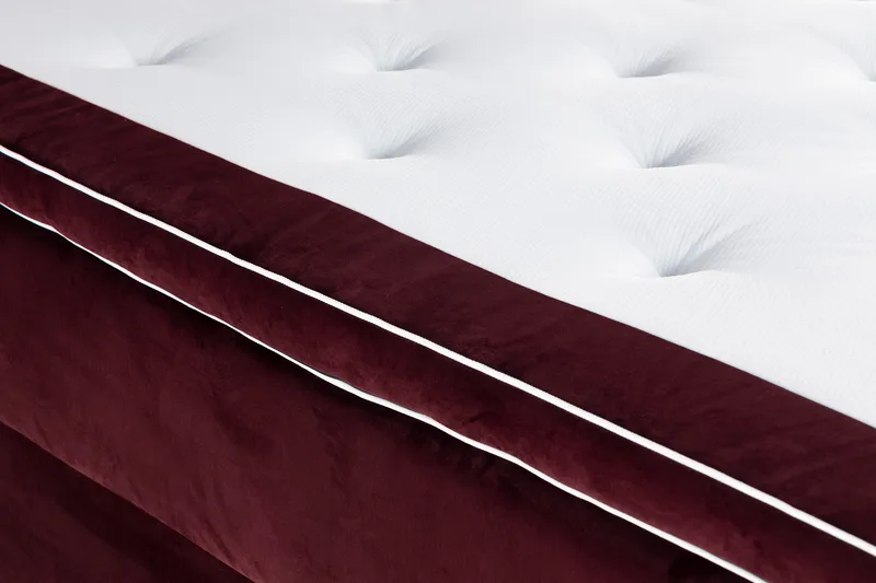 Säilytyssänky Alessia LED-valaistuksella 180x200 cm Sametti - Punainen - Huonekalut - Sänky - Sängyt säilytystilalla