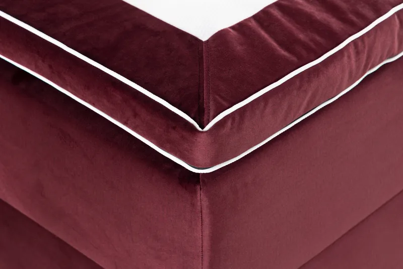 Säilytyssänky Alessia LED-valaistuksella 180x200 cm Sametti - Punainen - Huonekalut - Sänky - Sängyt säilytystilalla