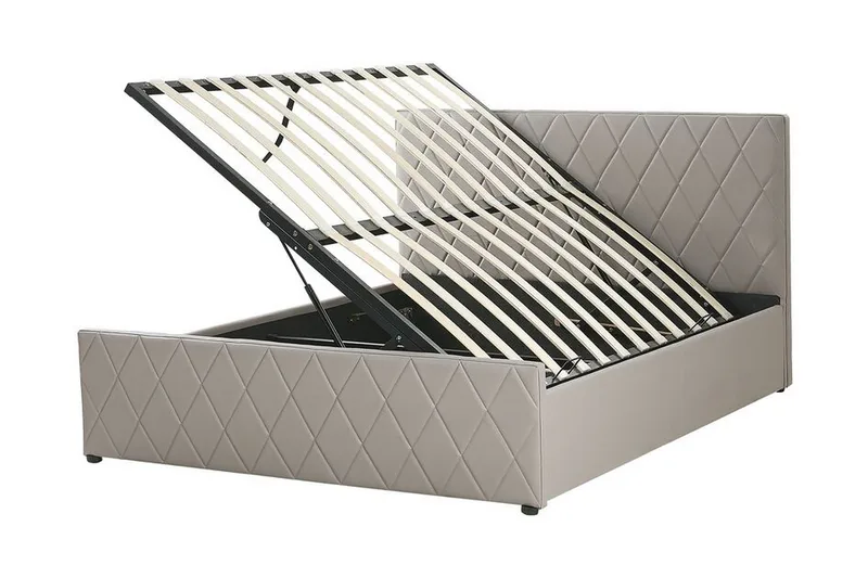 Säilytyssänky Cabariot 140x200 cm - Keinonahka/harmaa - Huonekalut - Sänky - Sängyt säilytystilalla